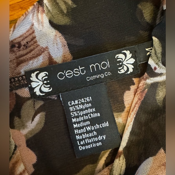 c’est moi sheer long sleeve mockneck bodysuit - Picture 5 of 5